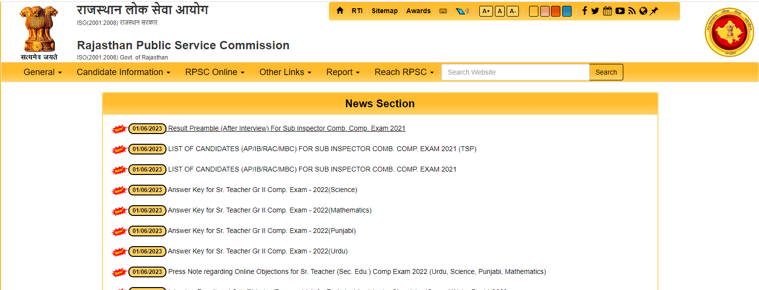 RPSC SI Final Result 2023 Out, Download Direct Result Link_3.1