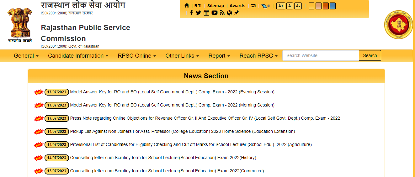 Rajasthan EO RO Answer Key 2023 Out, Download Link_3.1