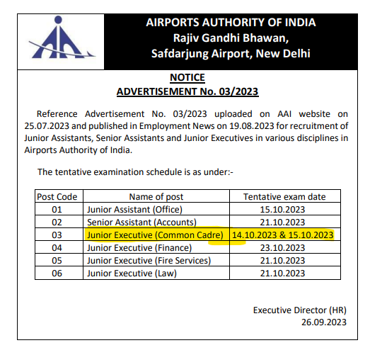 AAI Junior Executive Common Cadre Recruitment 2023 for 237 Posts_3.1