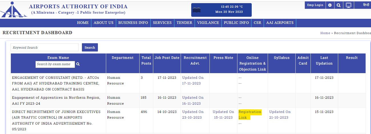 AAI JE ATC Recruitment 2023