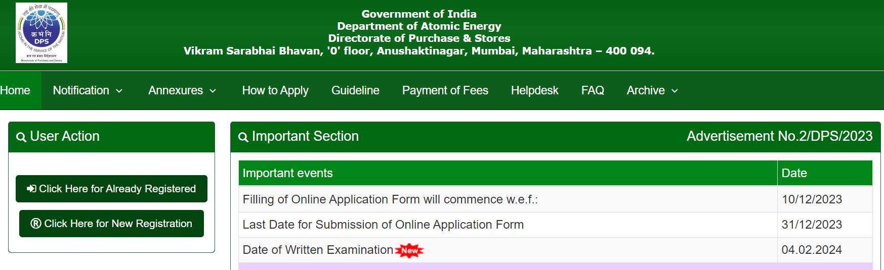 dps dae exam date