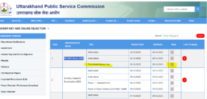 UKPSC RO ARO Answer key 2023 step 3