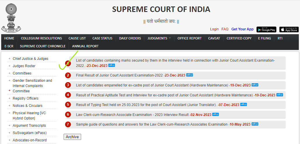 Supreme Court Junior Assistant Final Result 2022-23 Out_3.1