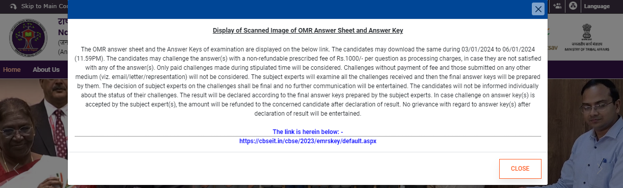 EMRS Hostel Warden Answer Key 2023