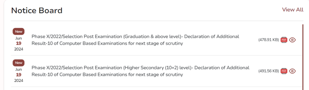 SSC Selection Post Phase 10 Additional Result 2023 Out, Download PDF Link_3.1