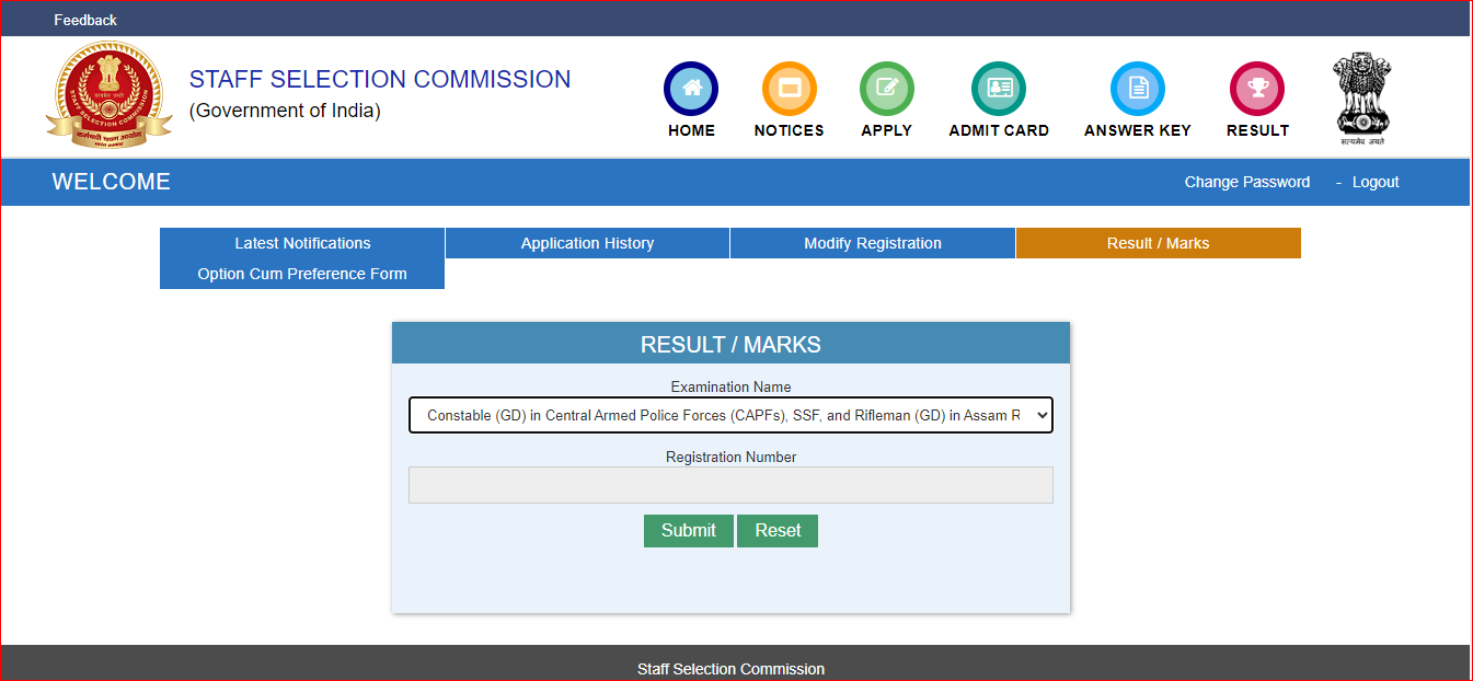 SSC GD Score card