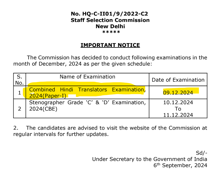 SSC JHT Exam Date 2024 Out for Junior Hindi Translator_3.1