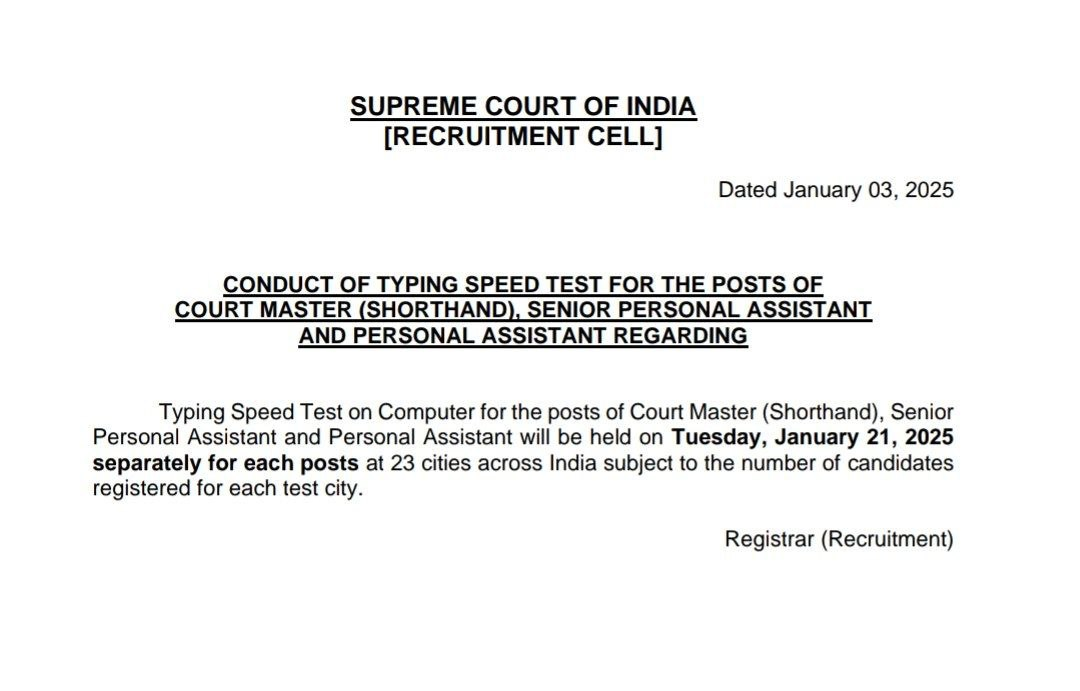 sci Recruitment Notification 2024-25