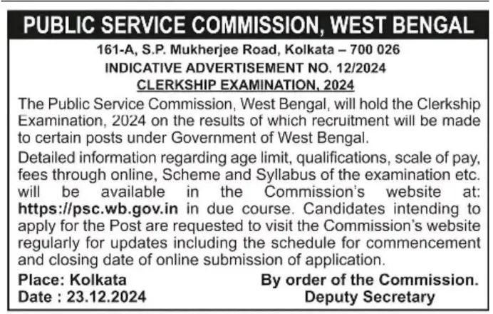 WBPSC Clerkship Notification 2025