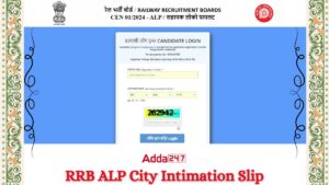 RRB ALP City Intimation